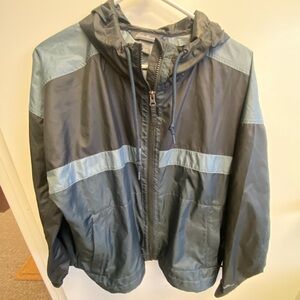 Eddie Bauer Two-Tone Blue Windbreaker with Hood